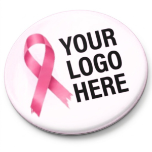 White badge for breast cancer awerness
