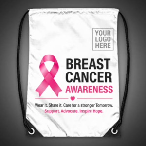 white string bag for breast cancer awerness
