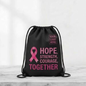 black tote bag for breast cancer awerness