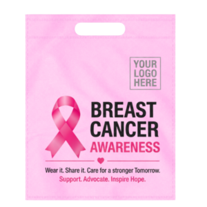 non woven pink breast cancer awerness tote bag